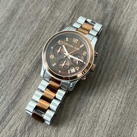 Two Tone Michael Kors Watch MK5495 Michael Kors Stainless Steel Brown Dial Women main image 4